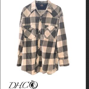 Dickies Black and White Plaid Skull Shirt